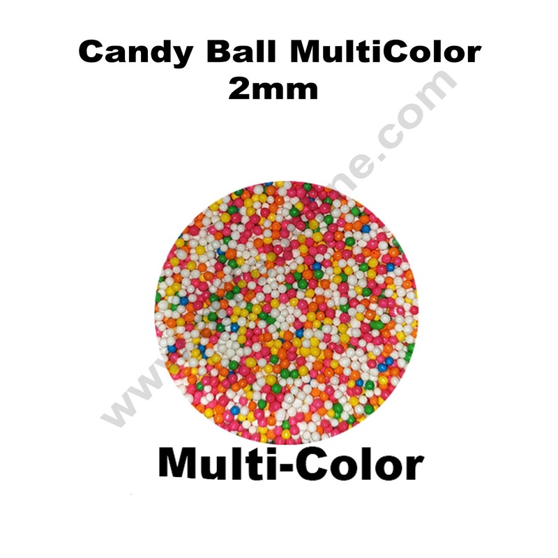Cake Decor Sugar Candy - Candy Balls 2 mm Multi Color