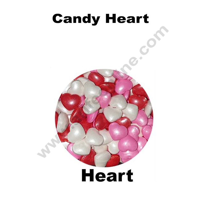 Cake Decor Sugar Candy - Candy Heart Red Pink White