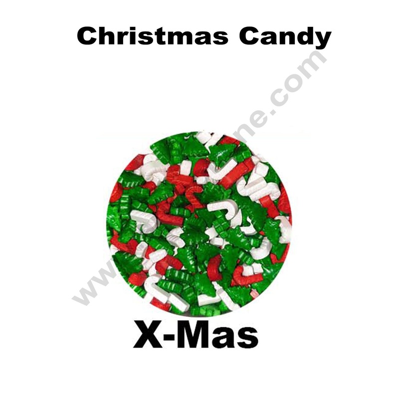Cake Decor Sugar Candy - Christmas Candy Red Green White