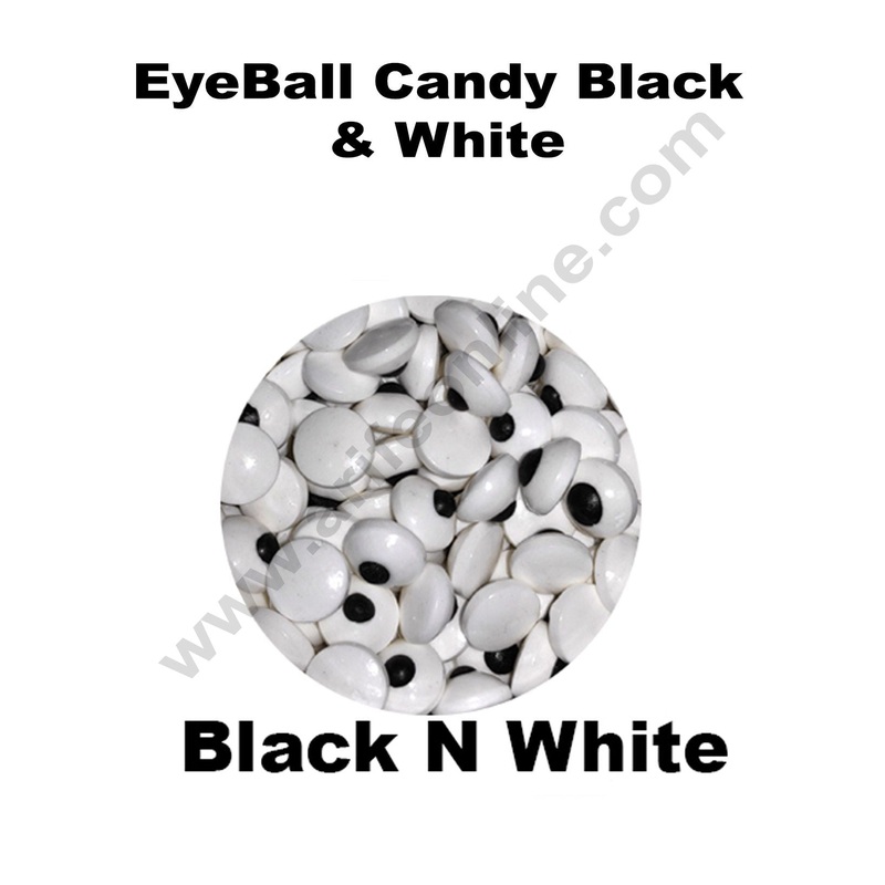 Cake Decor Sugar Candy - Eyeballs Candy Black and White