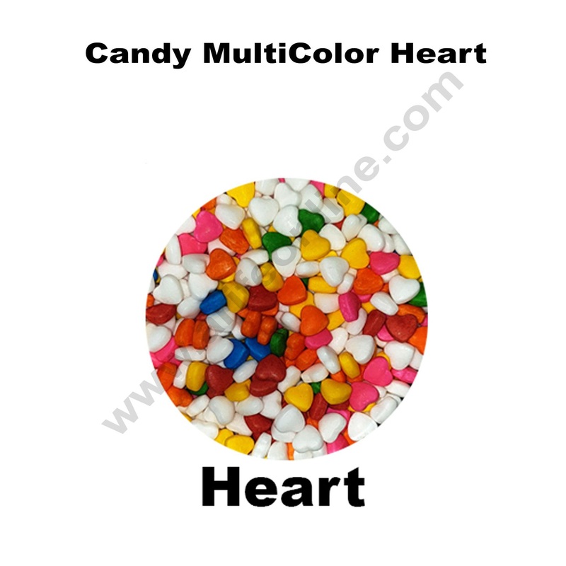 Cake Decor Sugar Candy - Heart Multi Color Candy