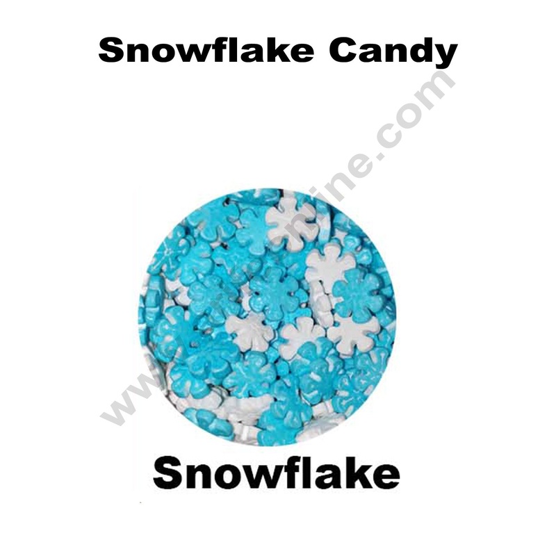 Cake Decor Sugar Candy - Snowflake Blue and White Candy