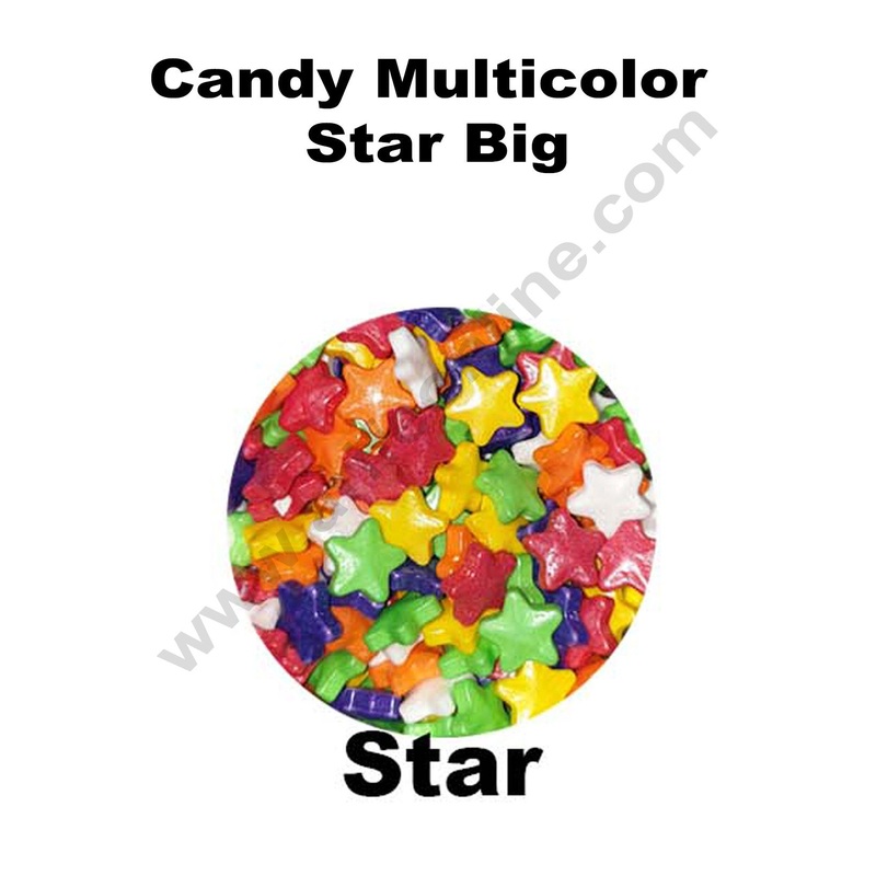 Cake Decor Sugar Candy - Star Big Multi Color Candy
