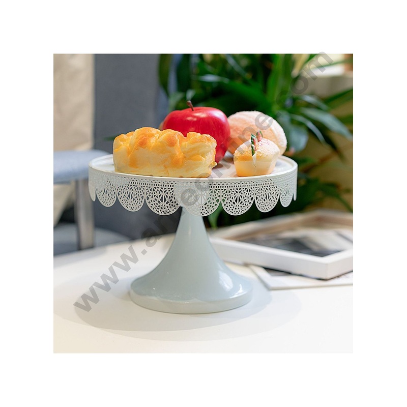 Cake Decor White Metal fancy Cake Pop display Stand (12in Diameter x 6.5in Height)