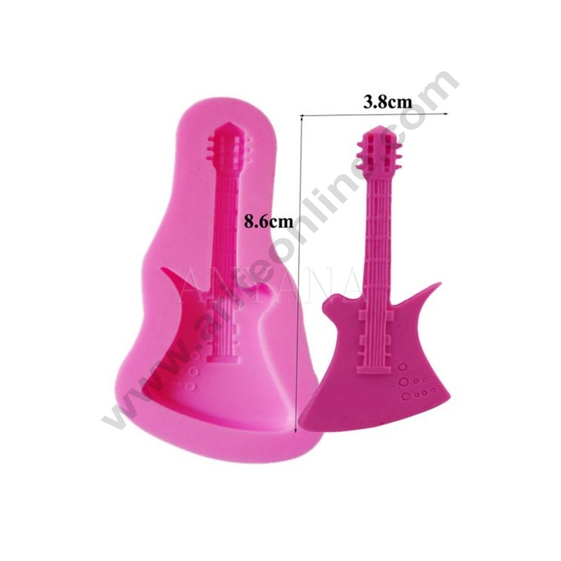 Cake Decor 1 Cavity Silicon 3D Guitar Fondant Marzipan Mould