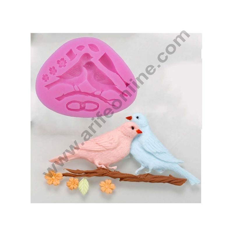 Cake Decor 10 Cavity Silicon Love Bird Couple Flowers Shape Fondant Marzipan Mould