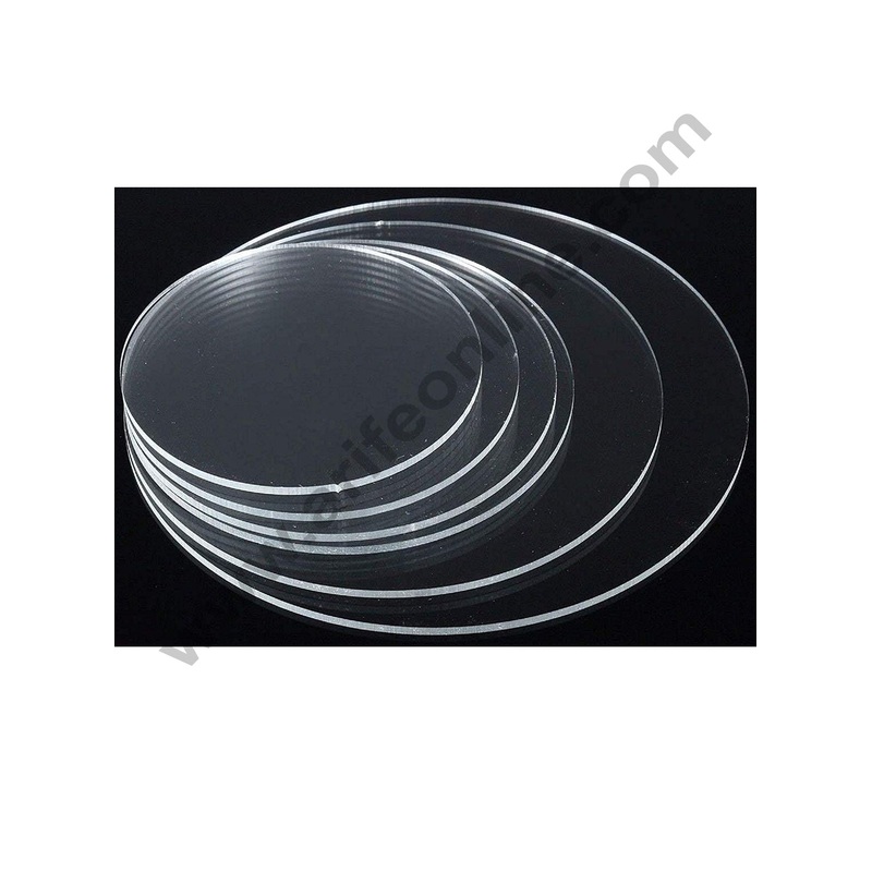 Cake Decor 10 Inch Round Clear Acrylic Cake Board Ganaching Plate (3mm thickness)