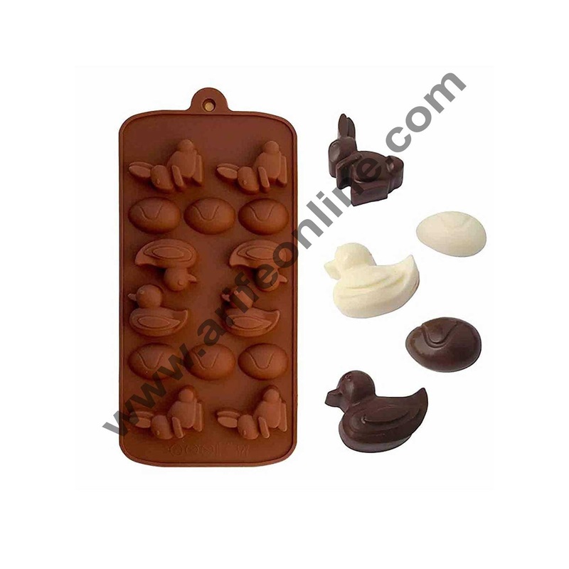 Cake Decor 14-Cavity Rabbit Bunny,Duck Egg Silicone Chocolate Mould,Cookie Mould.