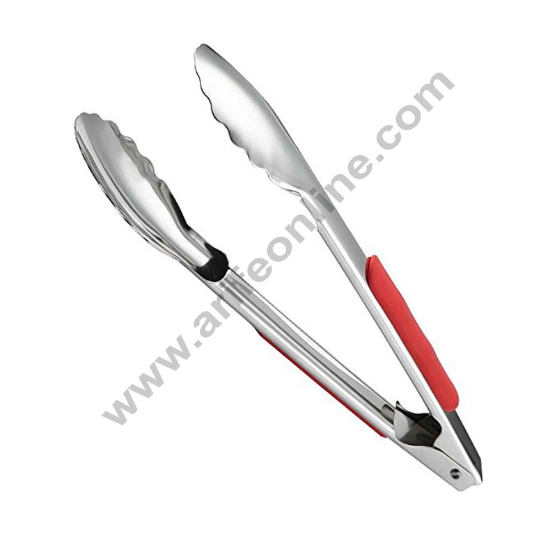 Cake Decor 1pc Barbecue Stainless Steel Clip Clamp Silicon Grip Food Tong