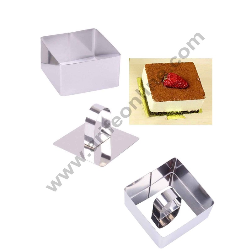 Cake Decor 1Pc Square Shape Stainless Steel Mousse Mould Cake Decoration Tools