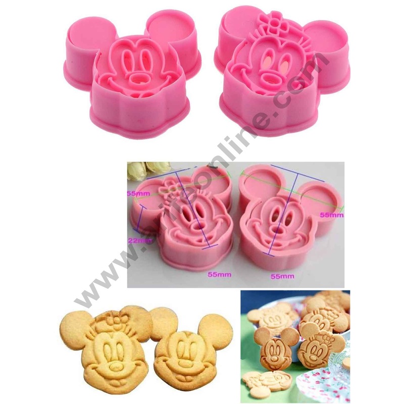 Cake Decor 2pcs Mickey & Minnie Mouse Pull Press Cookie Cutter Cake Fondant Tool