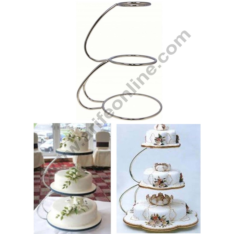 Cake Decor 3 Tier Metallic Cake Display Stand E Shape