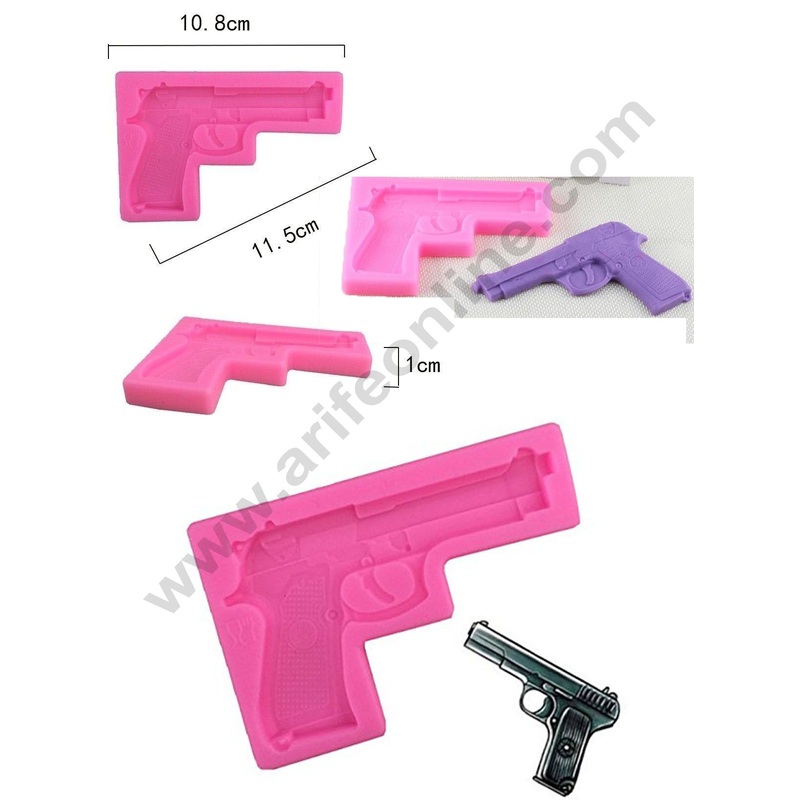 Cake Decor 3D Gun Fondant Silicone Mold Pistol Cake Decorating Mould