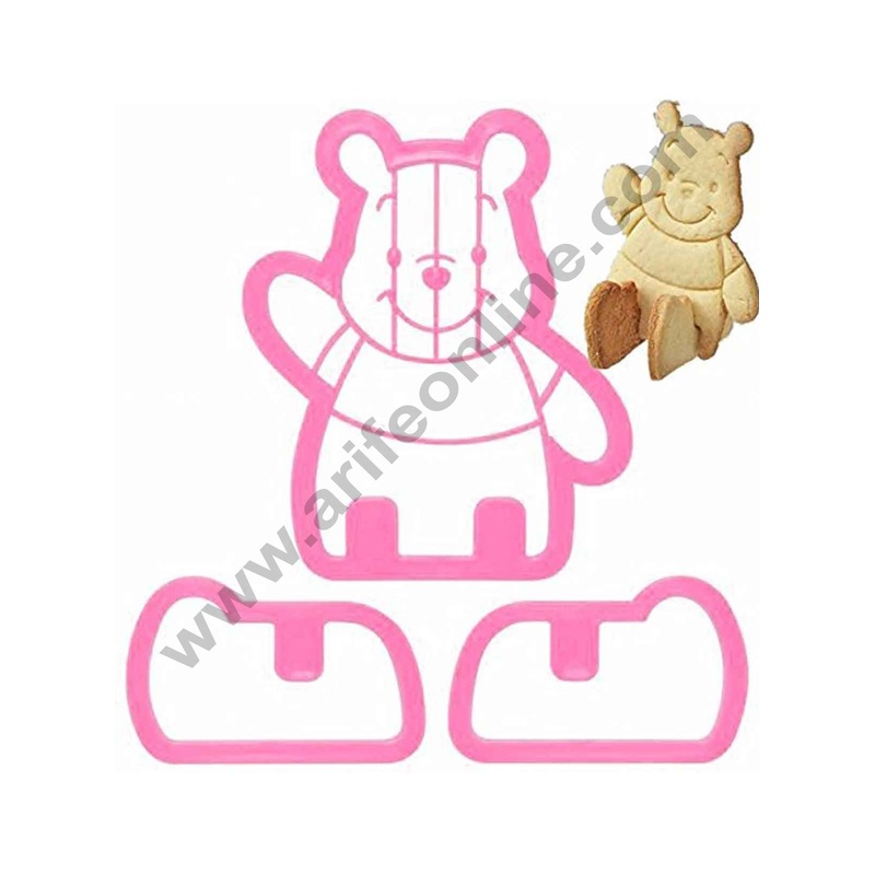 Cake Decor 3pcs Winnie the Pooh Sitting Pull Press Cookie Cutter Cake Fondant Tool