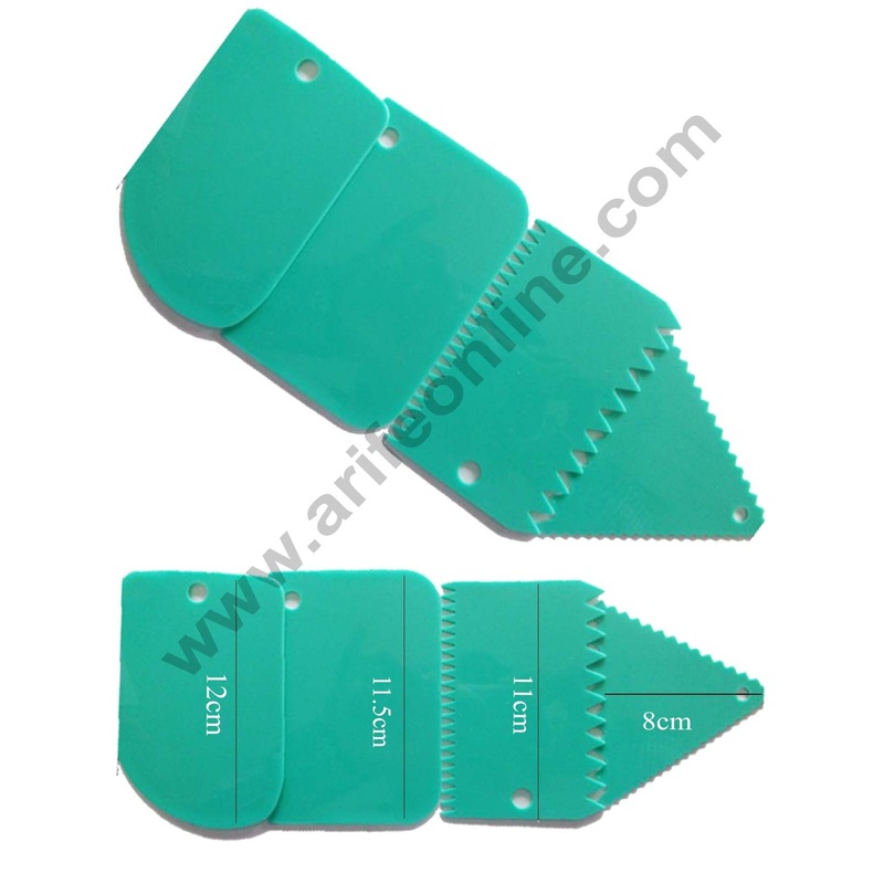 Cake Decor 4pcs/Set Plastic Pattern Edges Side Scrapers for Cake Smoother Icing Fondant Cake Decorating Pastry Baking Tool