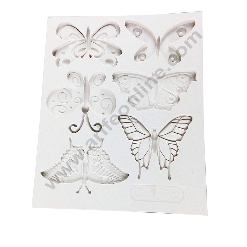 Cake Decor 6 Cavity Silicon Big Butterfly Shaped Fondant Marzipan Mould