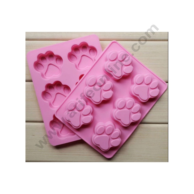 Cake Decor 6 Cavity Silicon Cat Pow Mould Muffin Mould