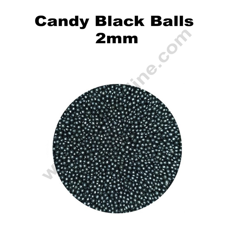 Cake Decor Balls Sugar Candy - Black 2 mm
