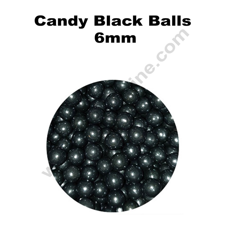 Cake Decor Balls Sugar Candy - Black 6 mm
