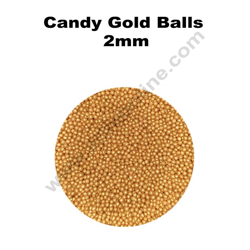 Cake Decor Balls Sugar Candy - Gold 2 mm
