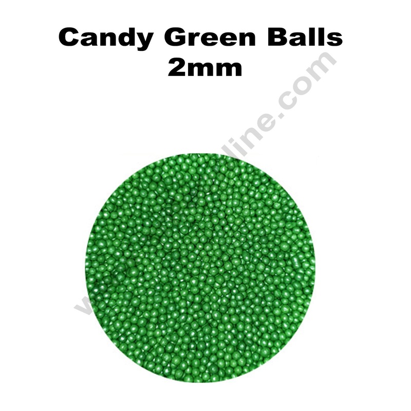 Cake Decor Balls Sugar Candy - Green 2 mm