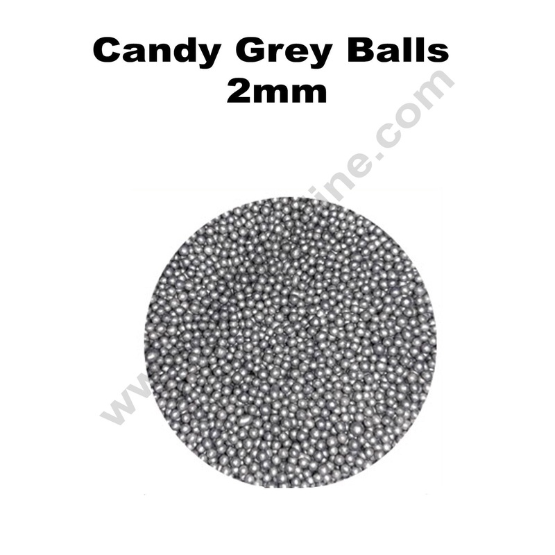 Cake Decor Balls Sugar Candy - Grey 2 mm