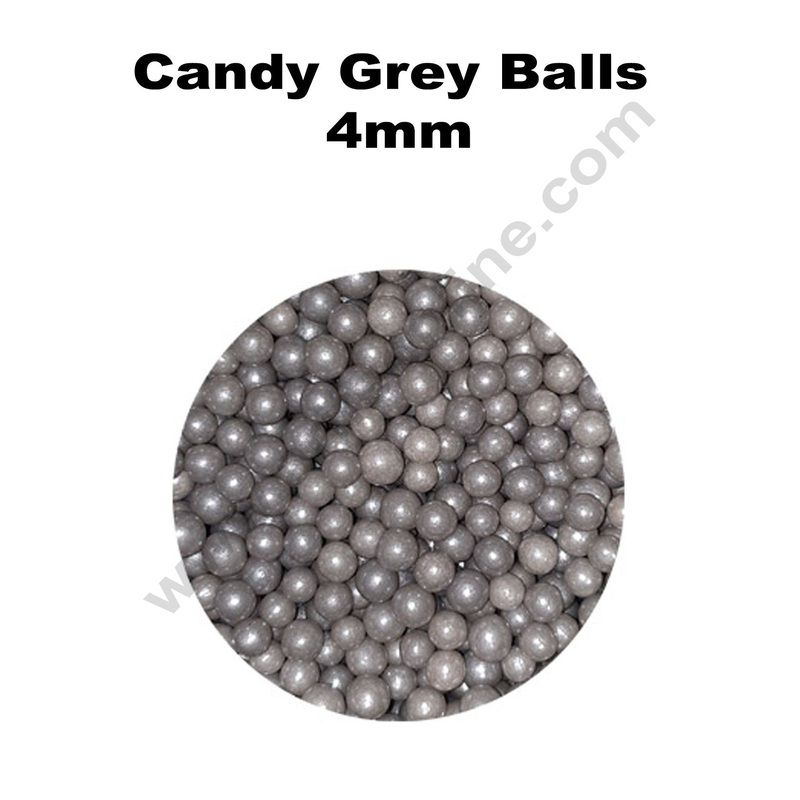 Cake Decor Balls Sugar Candy - Grey 4 mm