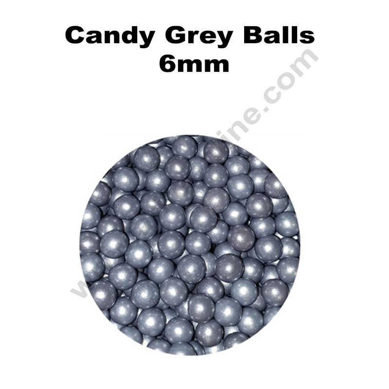 Cake Decor Balls Sugar Candy - Grey 6 mm