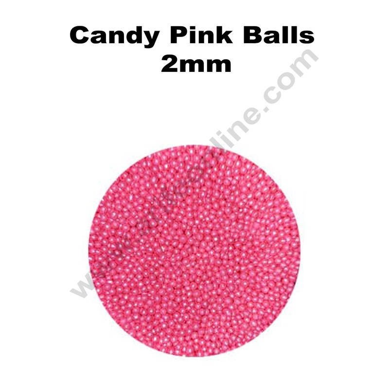 Cake Decor Balls Sugar Candy - Pink 2 mm