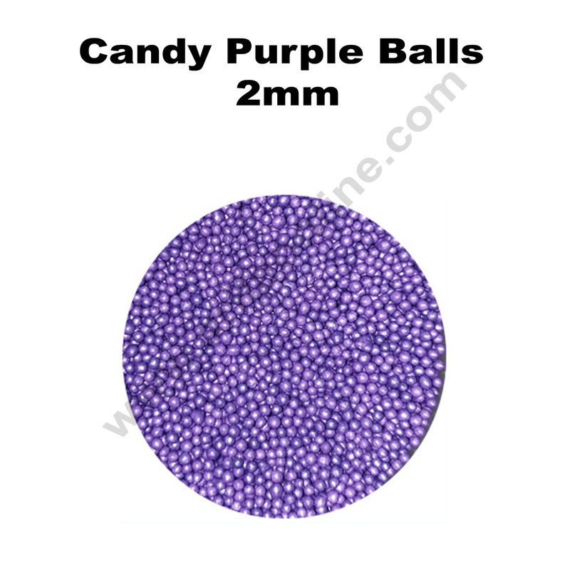 Cake Decor Balls Sugar Candy - Purple 2 mm