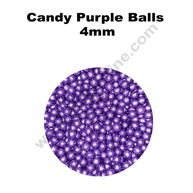 Cake Decor Balls Sugar Candy - Purple 4 mm
