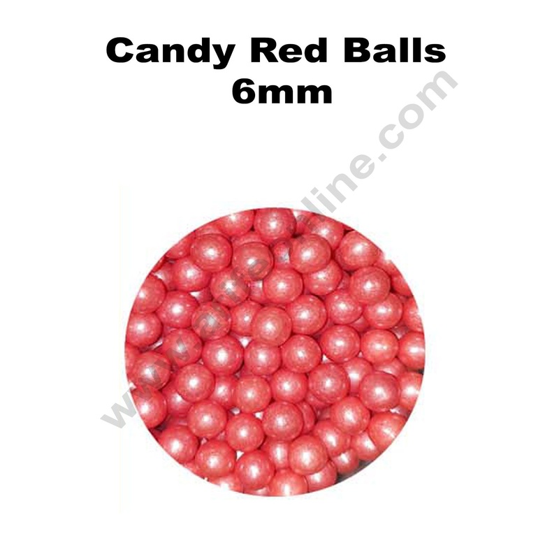 Cake Decor Balls Sugar Candy - Red 6 mm