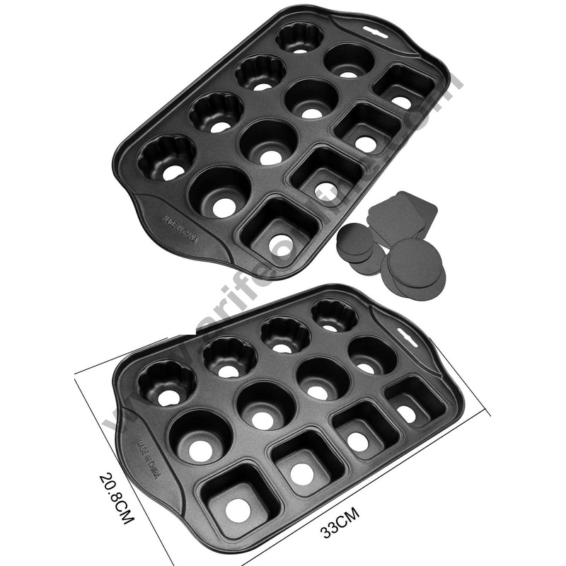 Cake Decor Non-Stick  12 Cavity Mini Cheesecake Pan with 12 Pieces Removable Bottom