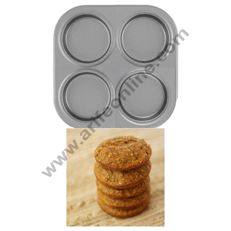 Cake Decor Nonstick 4 Cavity Pie Pan Round Muffin Mold
