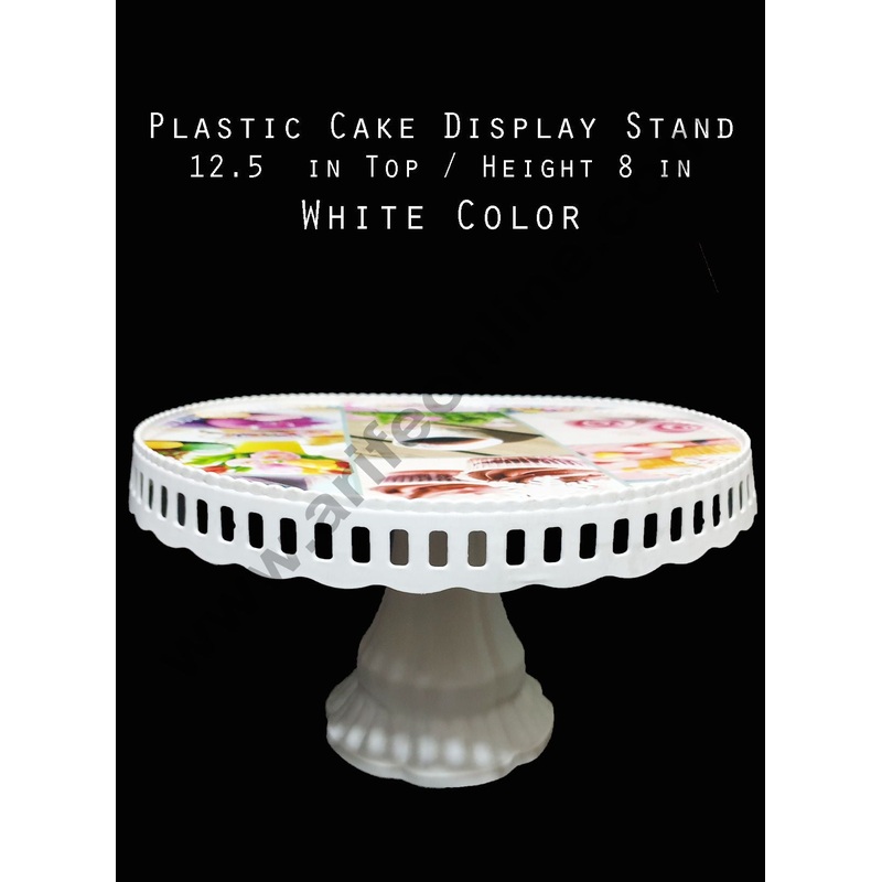 Cake Decor Plastic Cake Display Stand Colorful Top (12.5 in Diameter x 8 in Height)