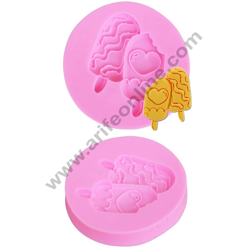 Cake Decor Silicon 2 Cavity Ice Cream Desing Silicone Fondant Mould Marzipan Mould