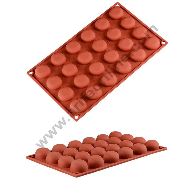Cake Decor Silicon 24 Cavity Coin Shape Muffin Cupcake Mould