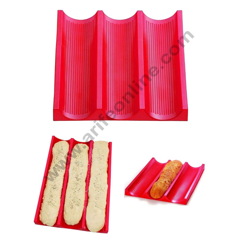 Cake Decor Silicon 3 cavity Baguette Bread  Loaf Muffin Cupcake Mould