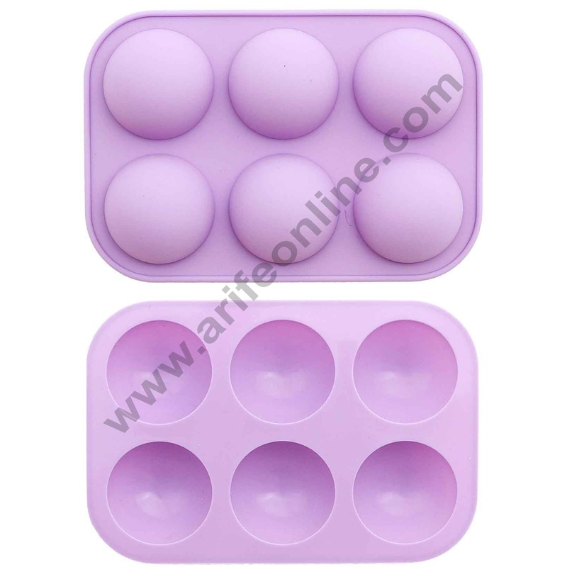 Cake Decor Silicon 6 Cavity Half Sphere Ball Shape Muffin Cupcake Mould