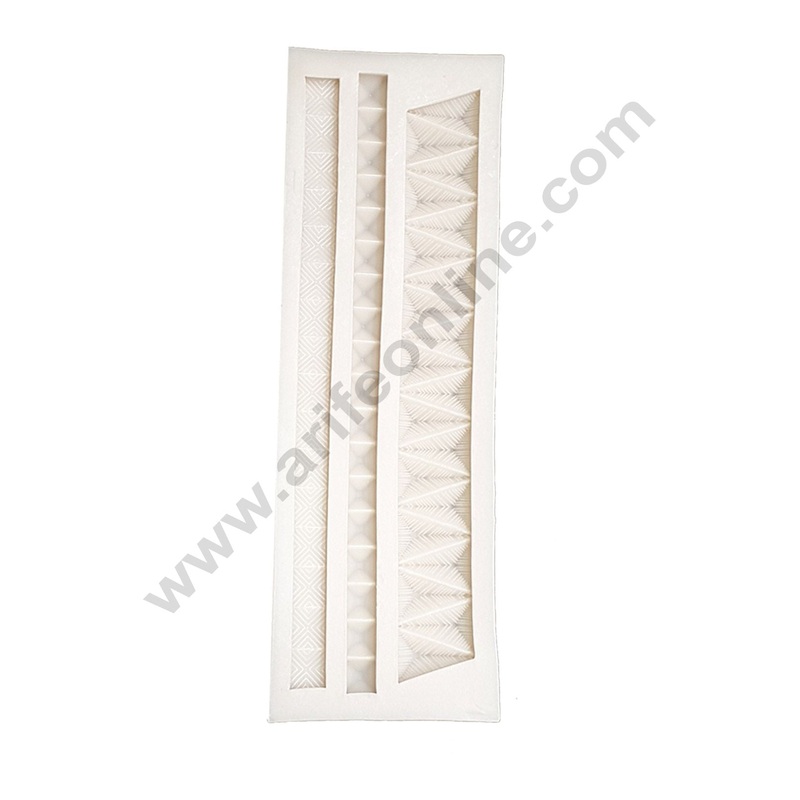 Cake Decor Silicone 3 Cavity Vintage Style Border Fondant Mold Cake Decorating Mould
