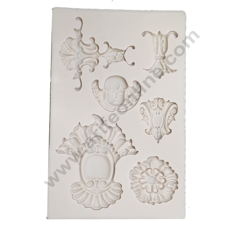Cake Decor Silicone 6 Cavity Vintage Frame With Lady Face Fondant Mold Cake Decorating Mould