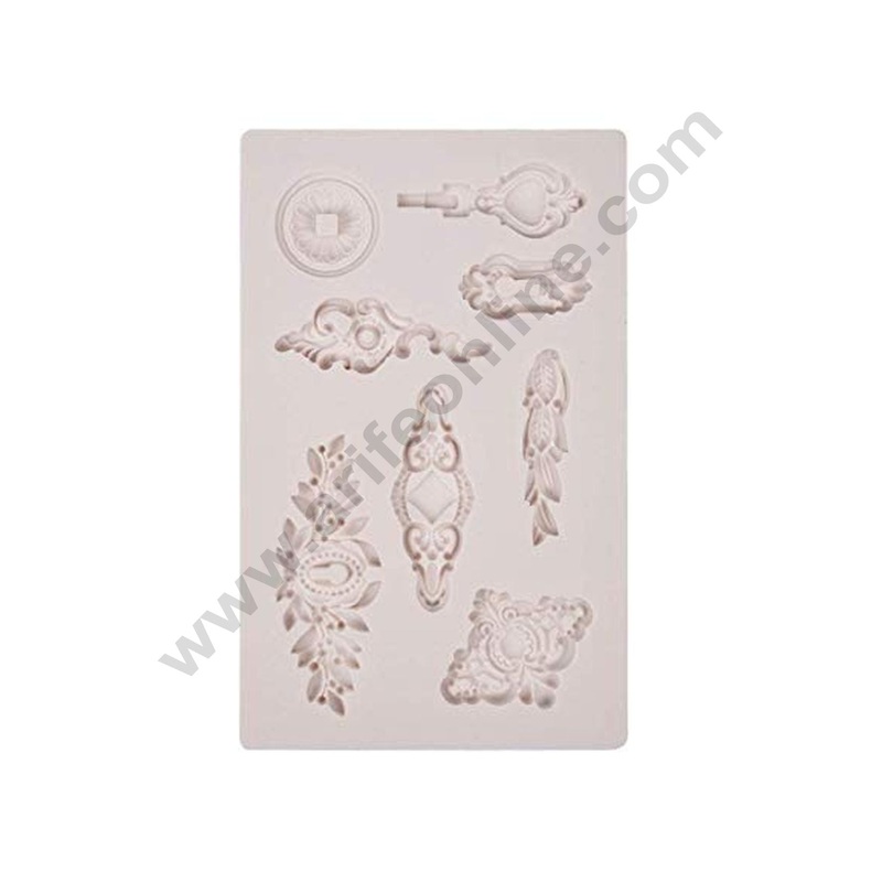 Cake Decor Silicone 8 Cavity Mirror Frame Fondant Vintage Art Craft Decorator Fondant Mould