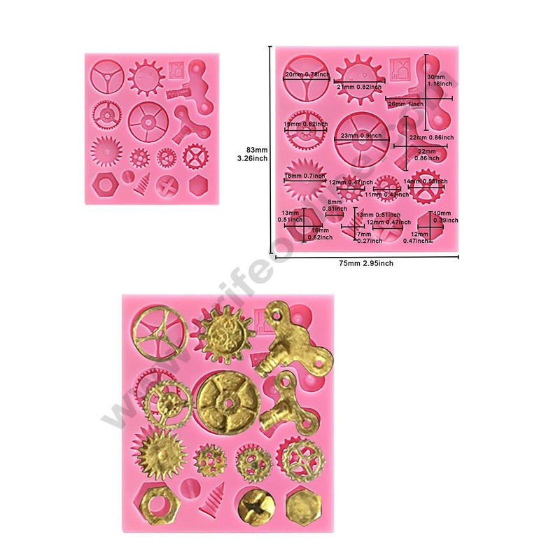 Cake Decor Silicone Clockwork Screw Gear Ring Silicone Fondant Mold
