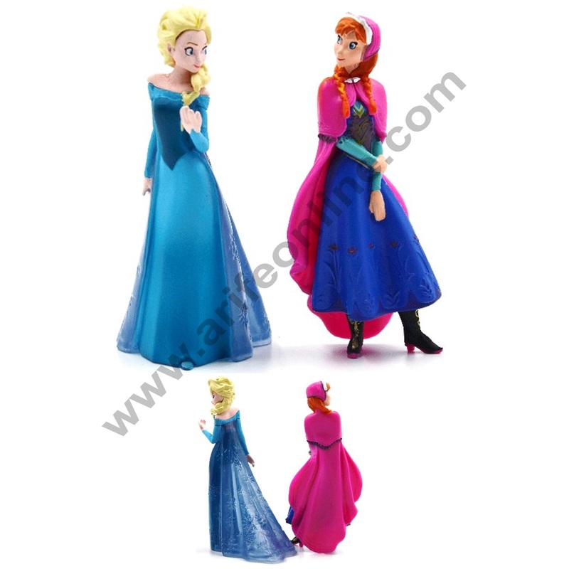 Cake Decor Toys 2 Pcs Set Elsa Anna Princess Frozen Toys Plastic Action Figures Toys
