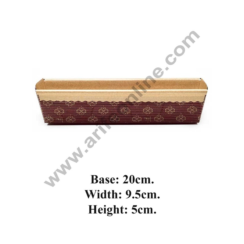 Novacart Bake & Serve Paper Baking Mould By Cake Decor - Big Brown Plum Cake Mould 10 Pcs