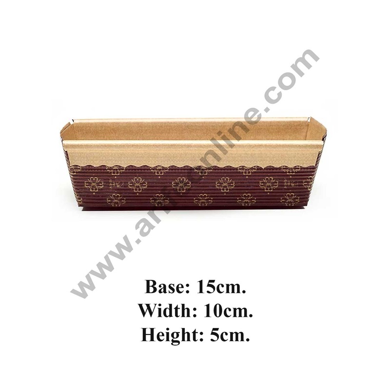 Novacart Bake & Serve Paper Baking Mould By Cake Decor - Brown Plum Cake Mould 10 Pcs