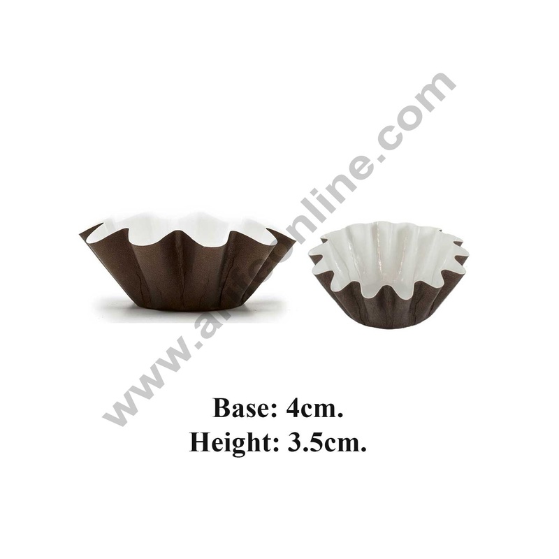 Novacart Bake & Serve Paper Baking Mould By Cake Decor - Flower Shape Cupcake Mould 10 Pcs