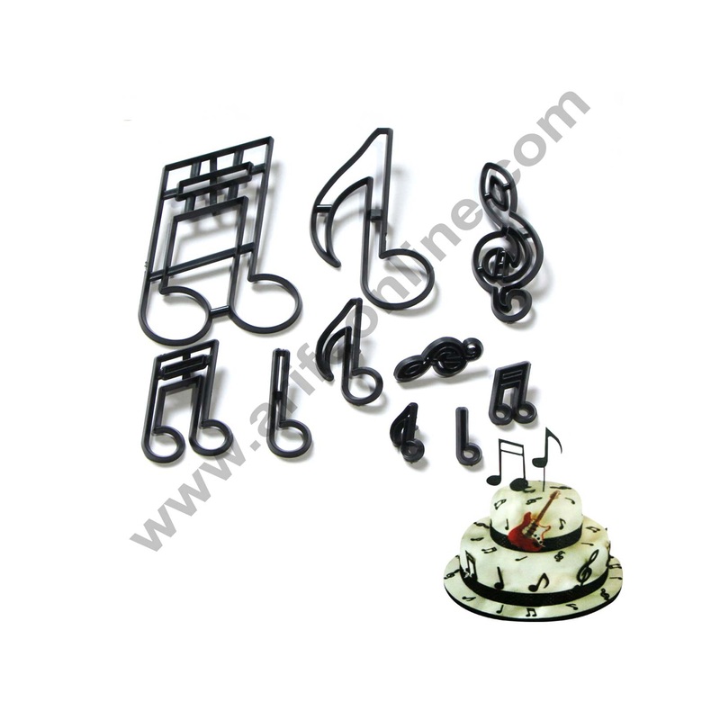 Cake Decor 10Pcs/Set Music Note Silhouette Cookie Cutter Plastic Fondant Biscuit Cutter Sugarcraft Cake Decorating Tools