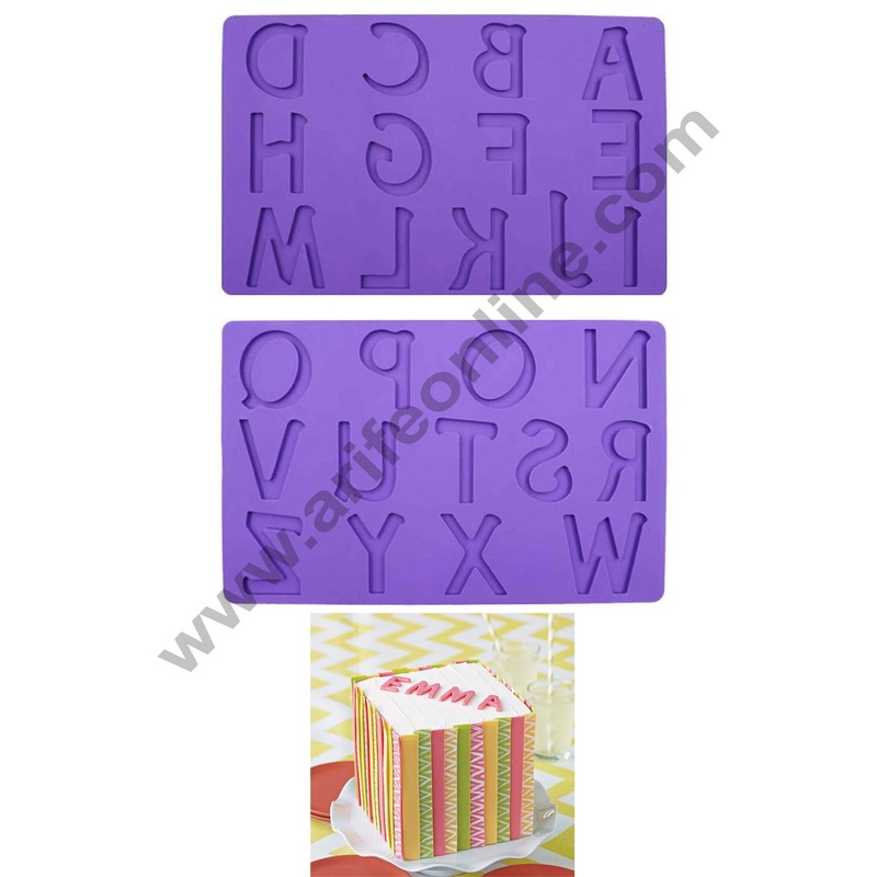 Cake Decor 2pcs Upper Case Alphabets Desing Button And Rope Silicon Fondant And Gumpaste Mould Marzipan Mould