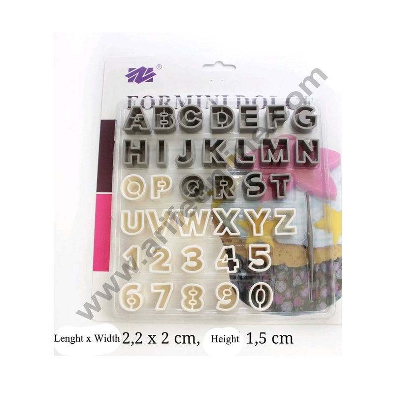 Cake Decor 36pcs  Alphabet Letters And Numbers Cookie Cutter Plastic Fondant Cutter Baking Mold Cake Decorating Tool